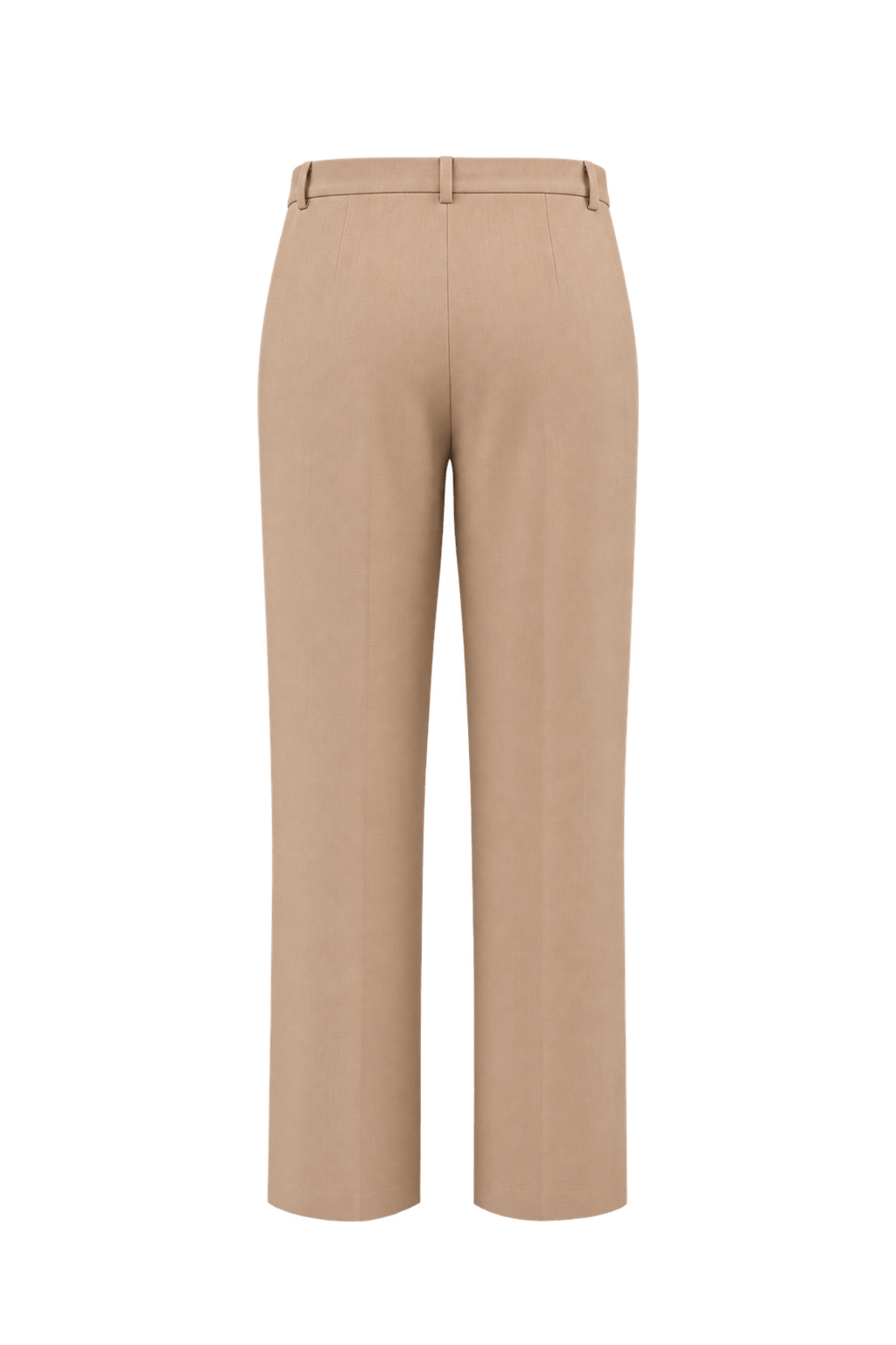 1990s Light Camel Beige Synthetic Blend Trousers - Back View