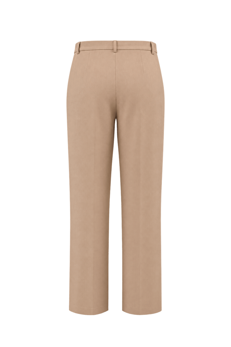 1990s Light Camel Beige Synthetic Blend Trousers - Back View