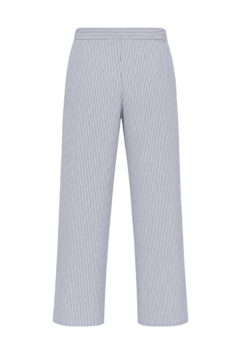 1970s Pale Blue Cotton Trousers - Back View