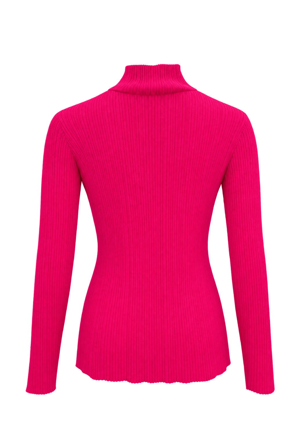 1990s Hot Pink Synthetic Knit Sweater - Back View