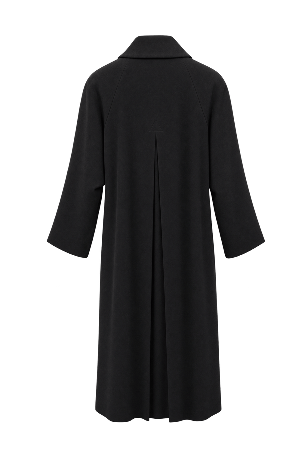 1990s Black Unverified Wool Coat - Back View