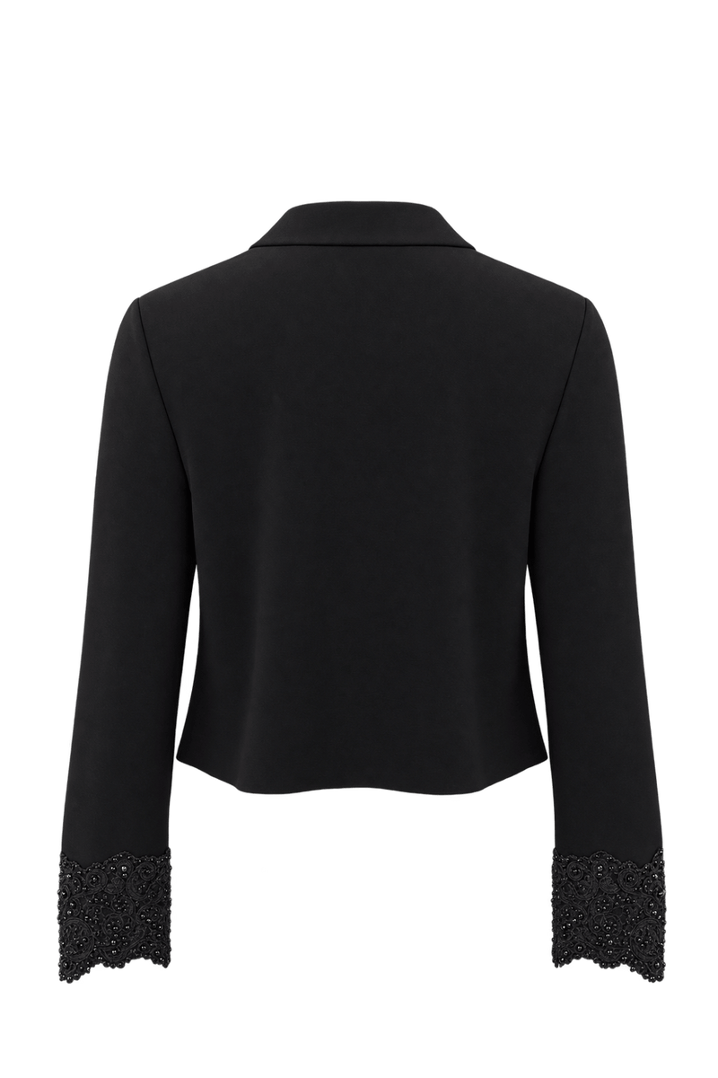 1980s Black Woven Jacket - Back View