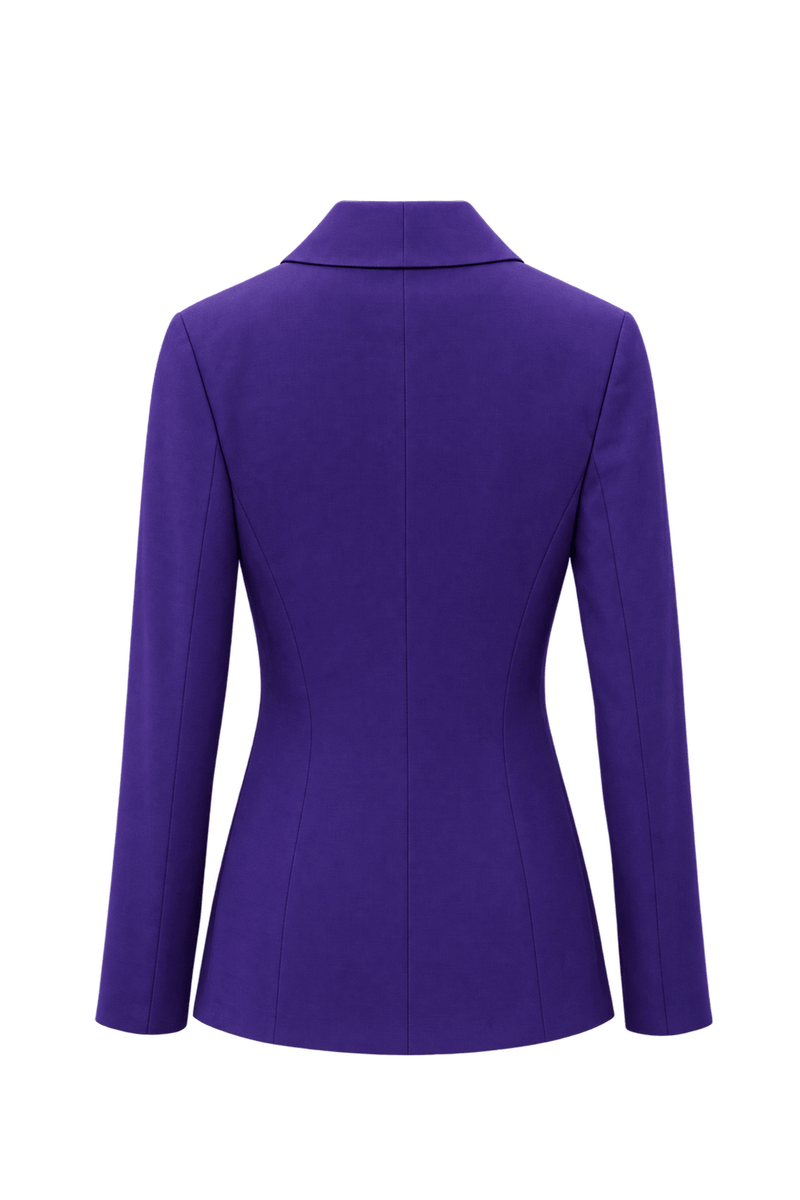 1980s Deep Violet Purple Sheer Blazer - Back View
