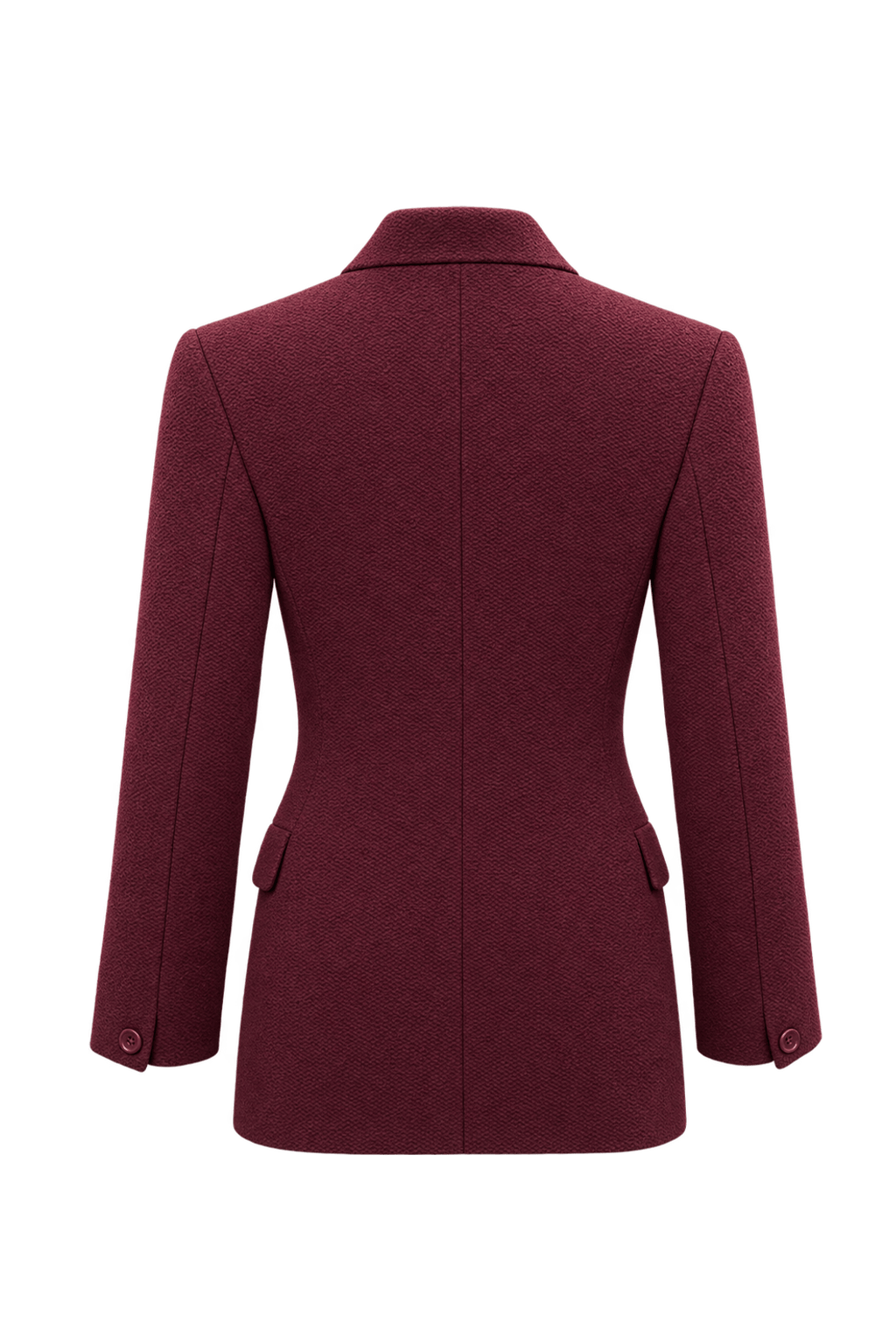 1980s Deep Burgundy Woven Blazer - Back View