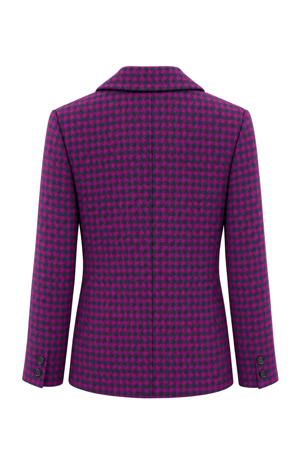 1970s Bright Magenta Wool-Blend Blazer - Back View