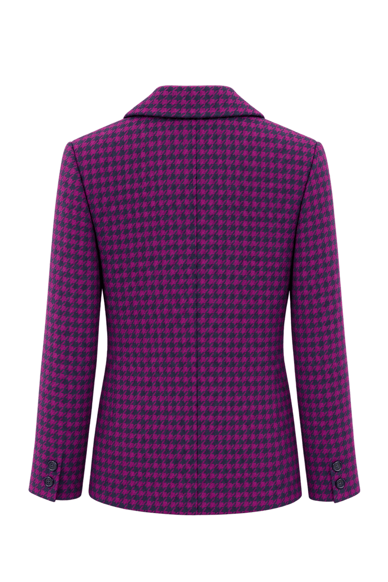 1970s Bright Magenta Wool-Blend Blazer - Back View