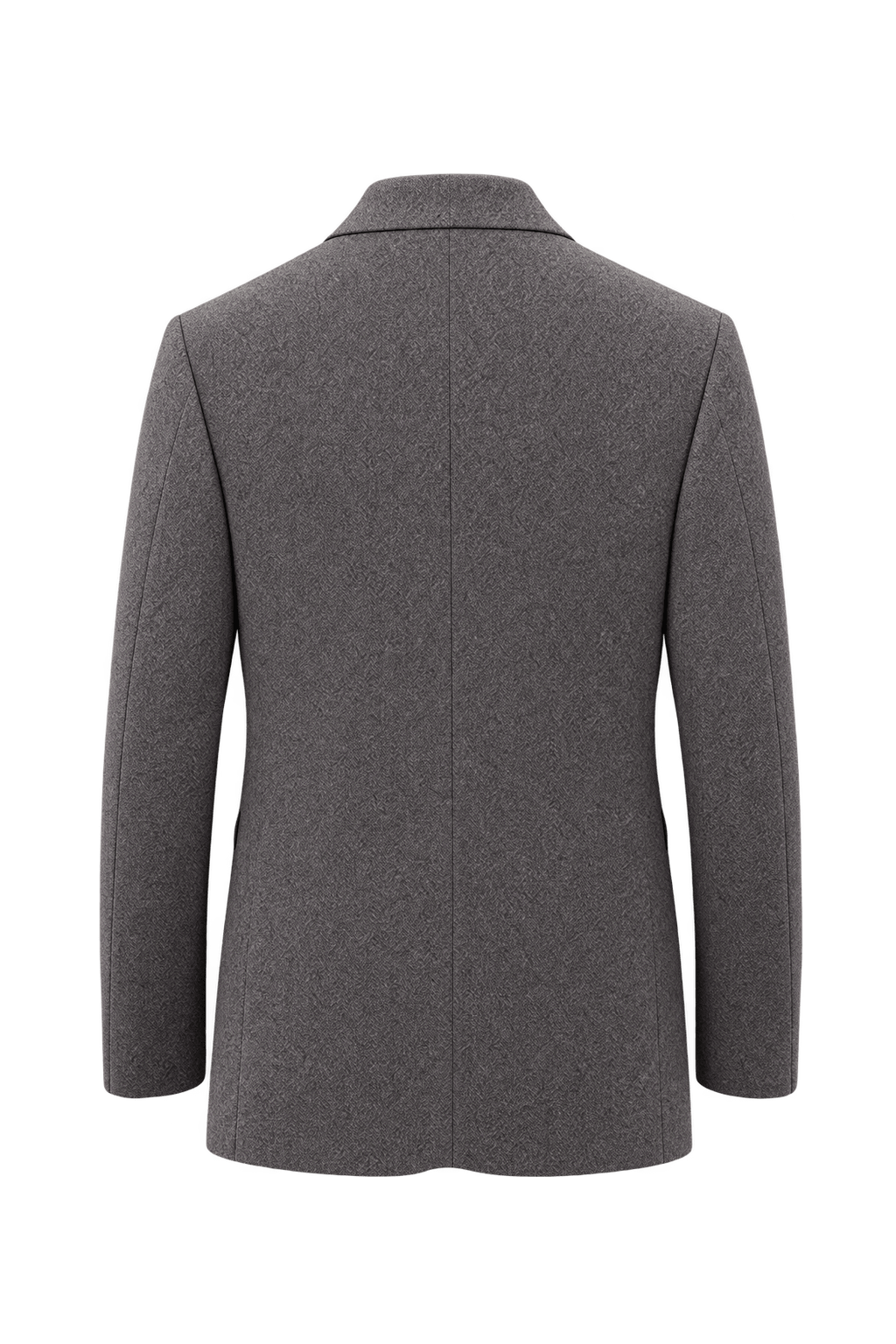 1990s Heathered Taupe-Gray Wool Blazer - Back View