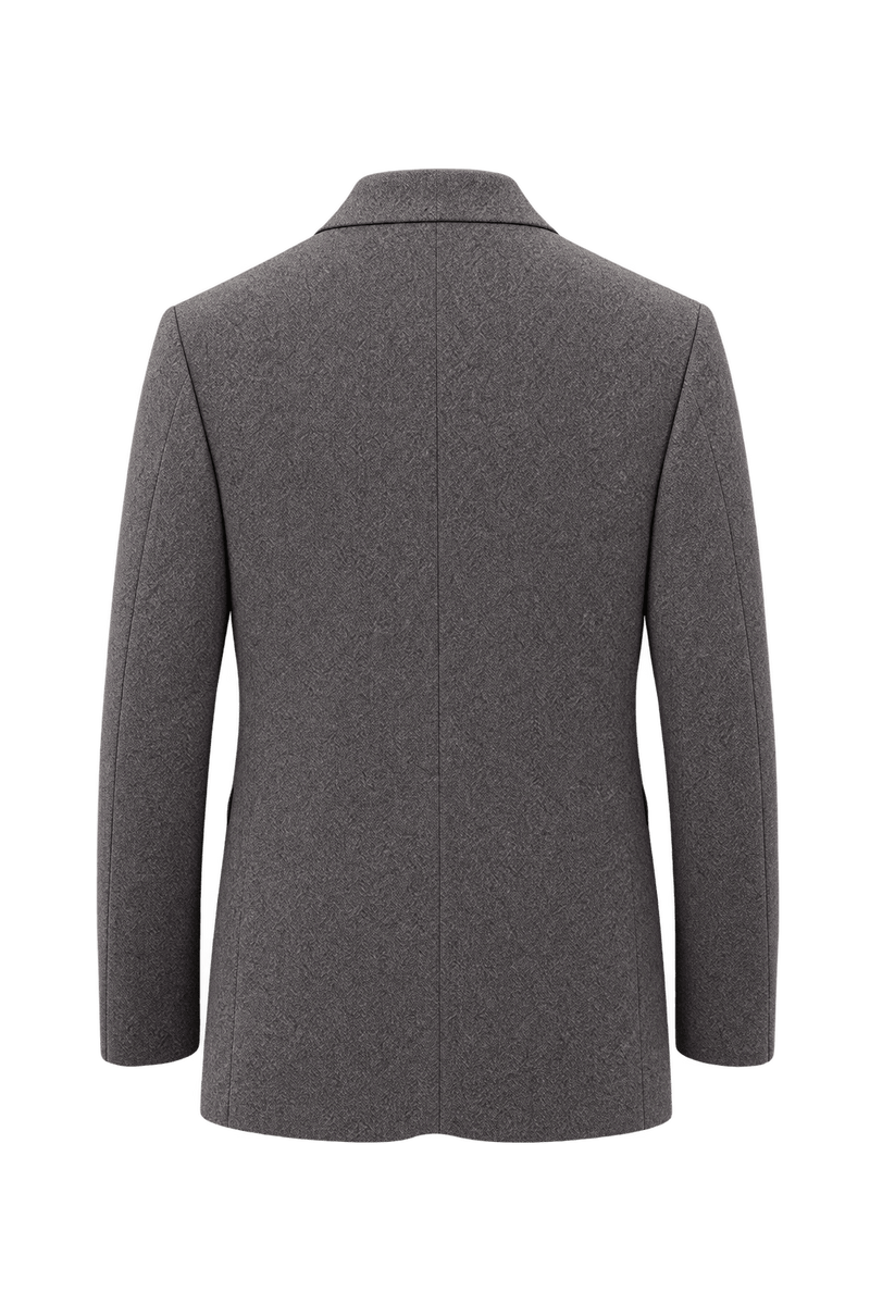 1990s Heathered Taupe-Gray Wool Blazer - Back View