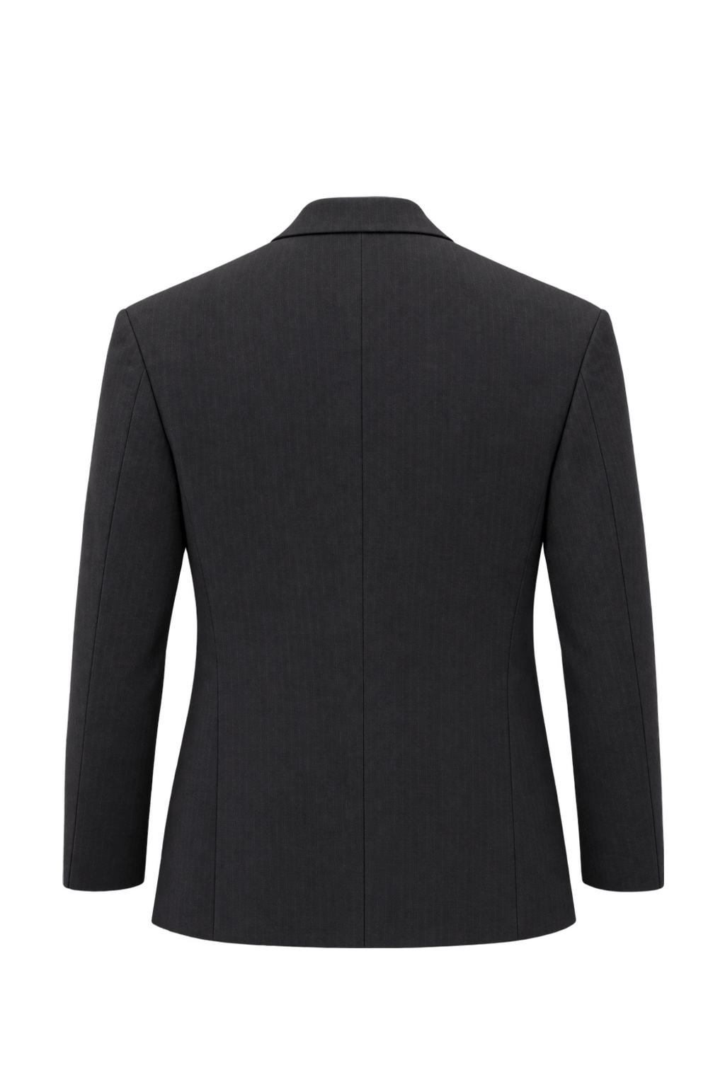 1990s Dark Charcoal Brown Woven Blazer - Back View