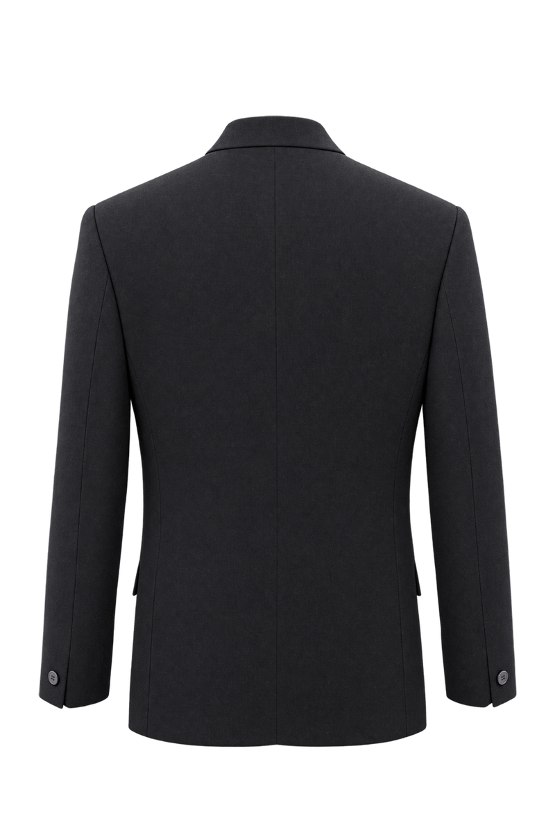 1990s Black Woven Blazer - Back View