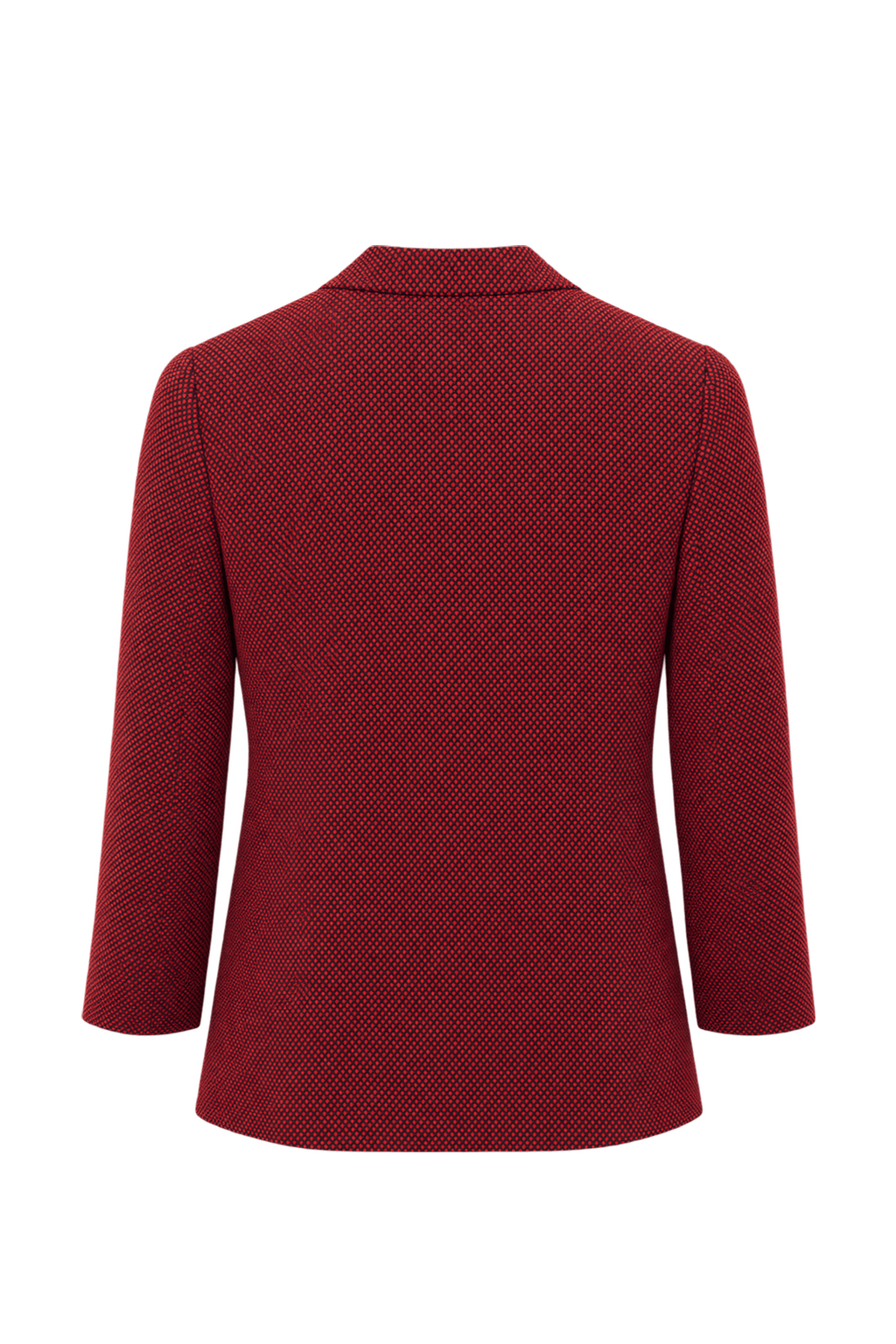 1980s Deep Red Woven Fabric Jacket - Back View