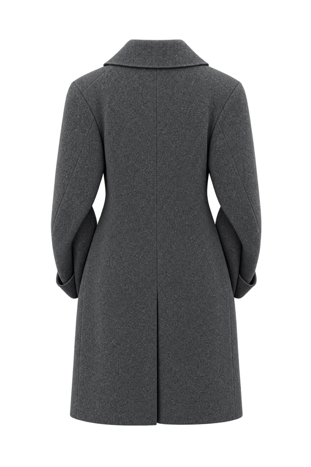 1940s Charcoal Gray Wool Coat - Back View