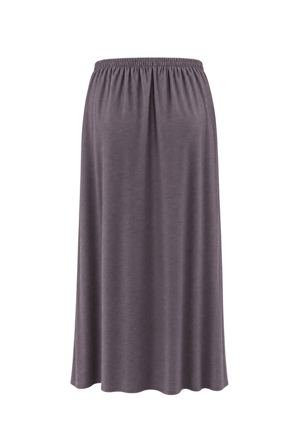 1990s Muted Mauve-Gray Synthetic Knit Skirt - Back View