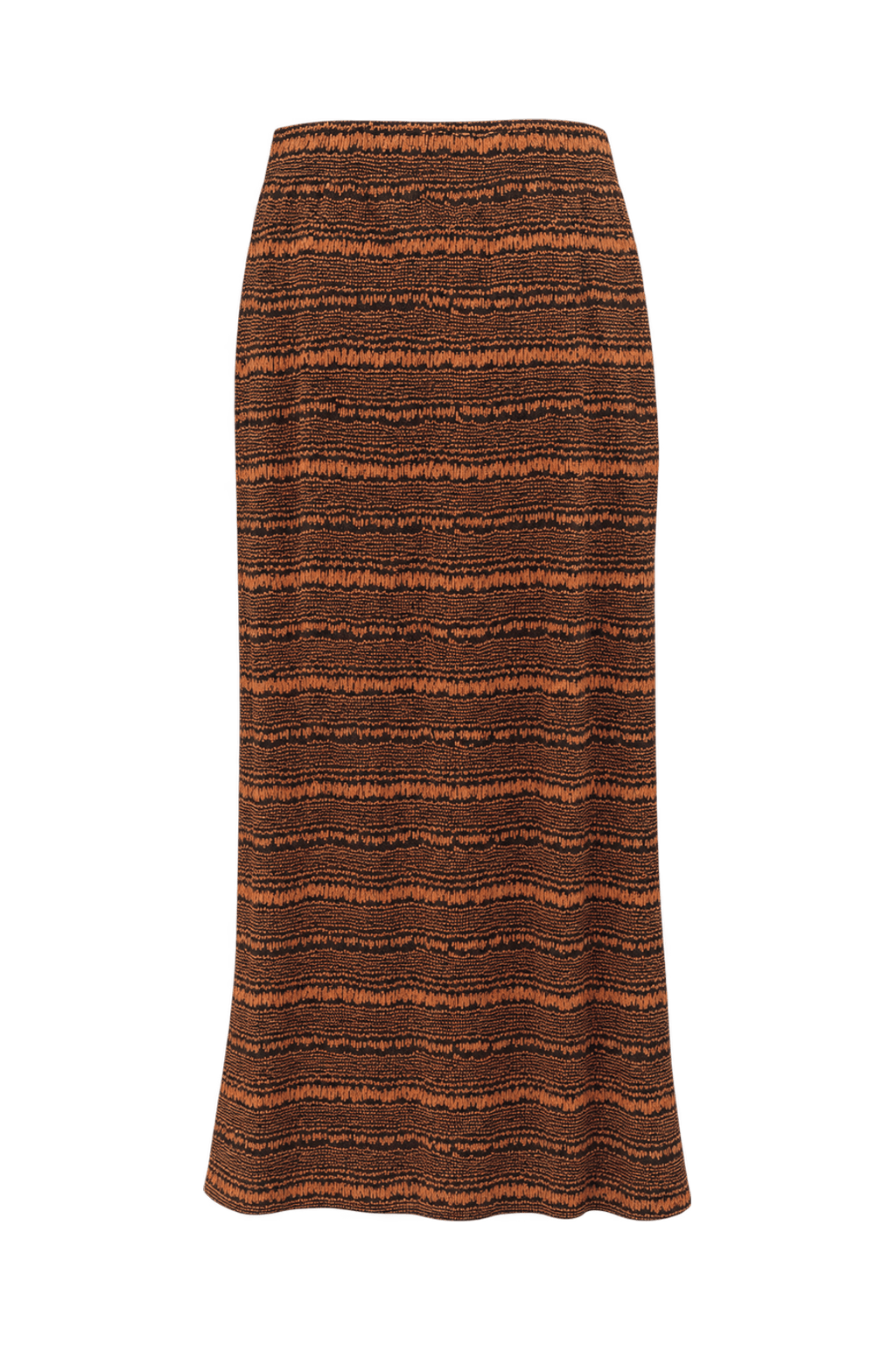 1960s Rust Brown Black Knit Skirt - Back View