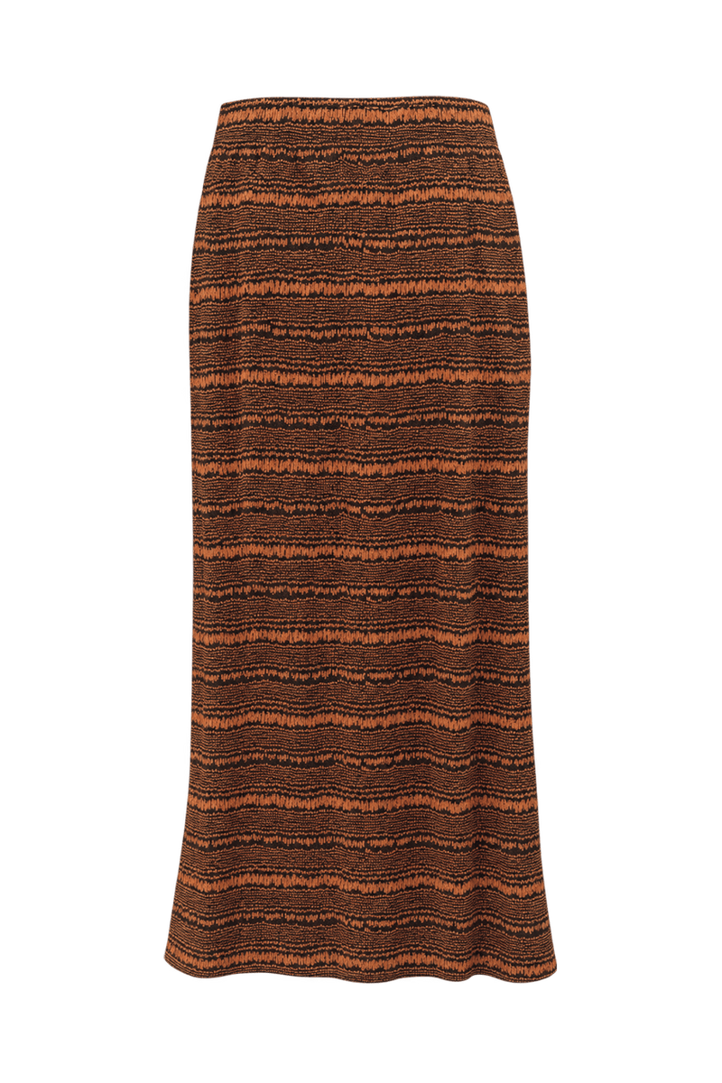 1960s Rust Brown Black Knit Skirt - Back View