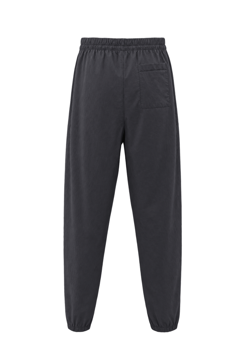 1990s Dark Navy Blue Synthetic Fabric Pants - Back View