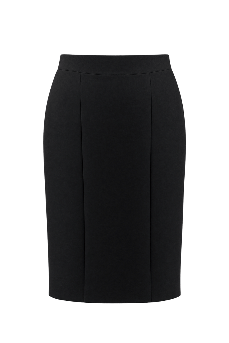 1960s Black Wool-Like Skirt - Back View