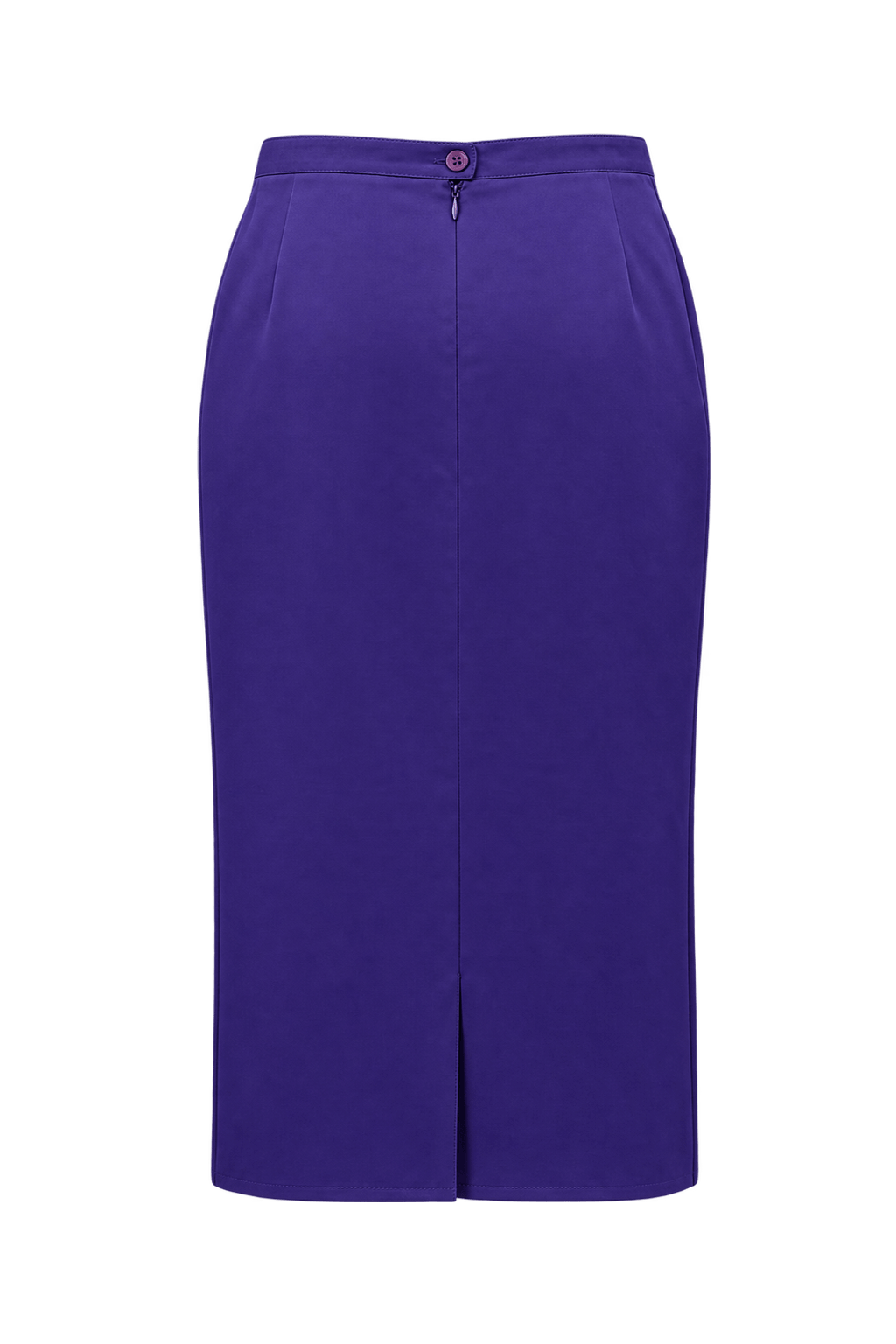 1980s Rich Violet Purple Synthetic Skirt - Back View