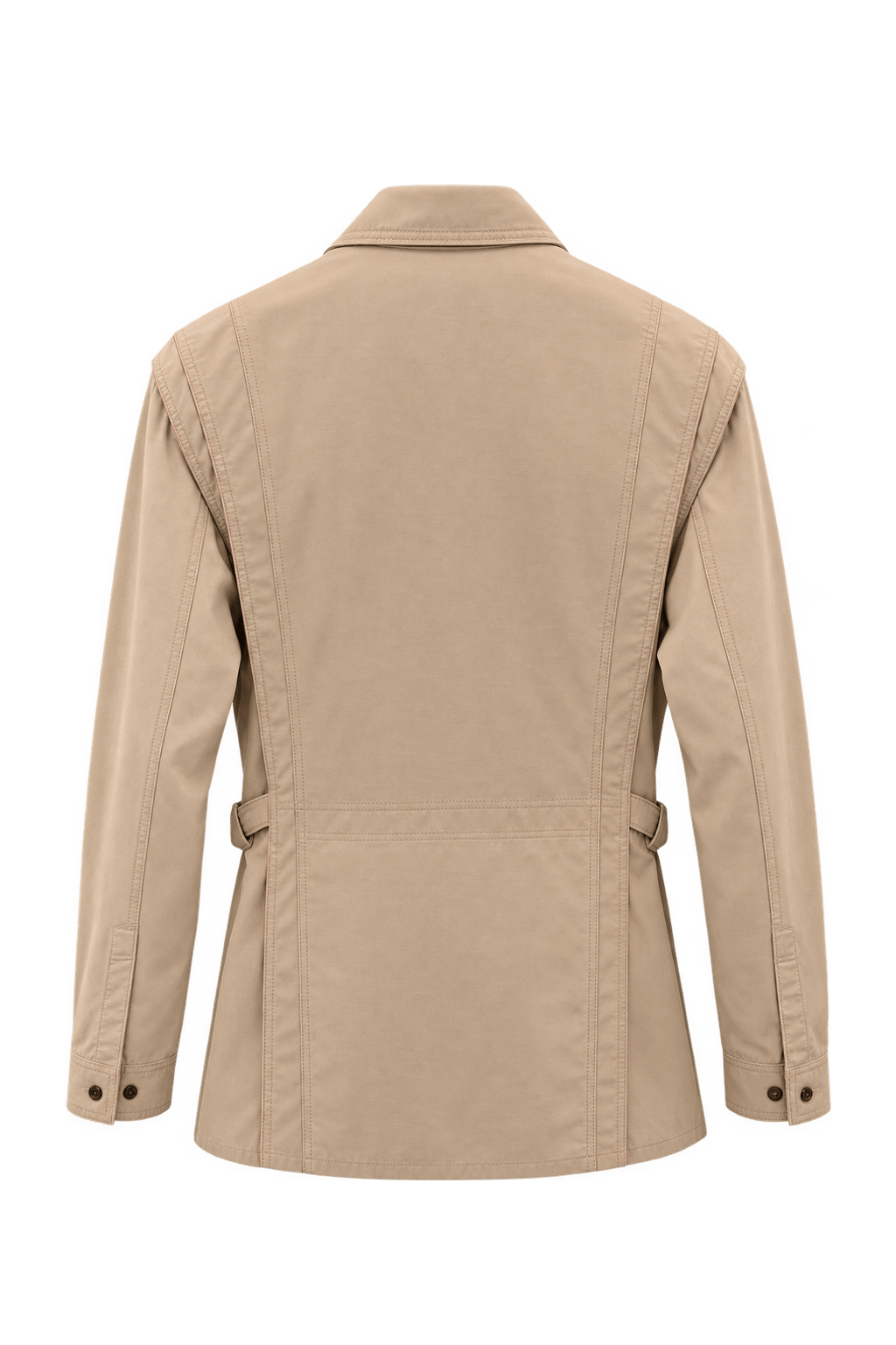 1980s Light Beige Cotton Jacket - Back View