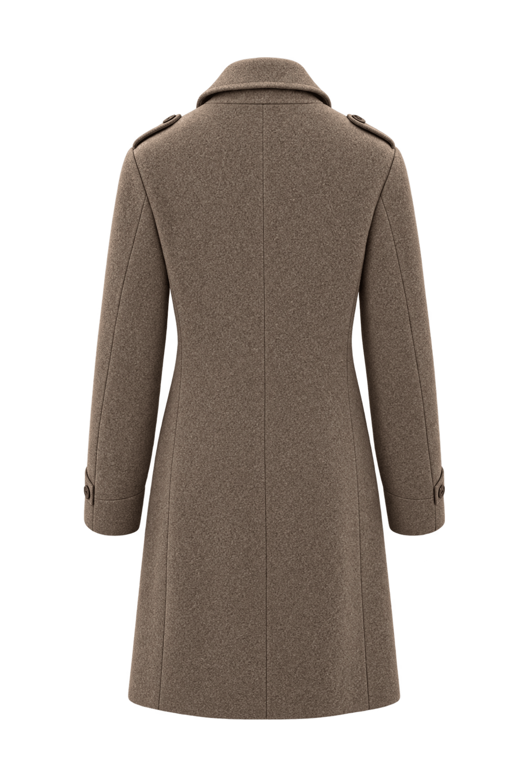 1930s Taupe Brown Wool Coat - Back View