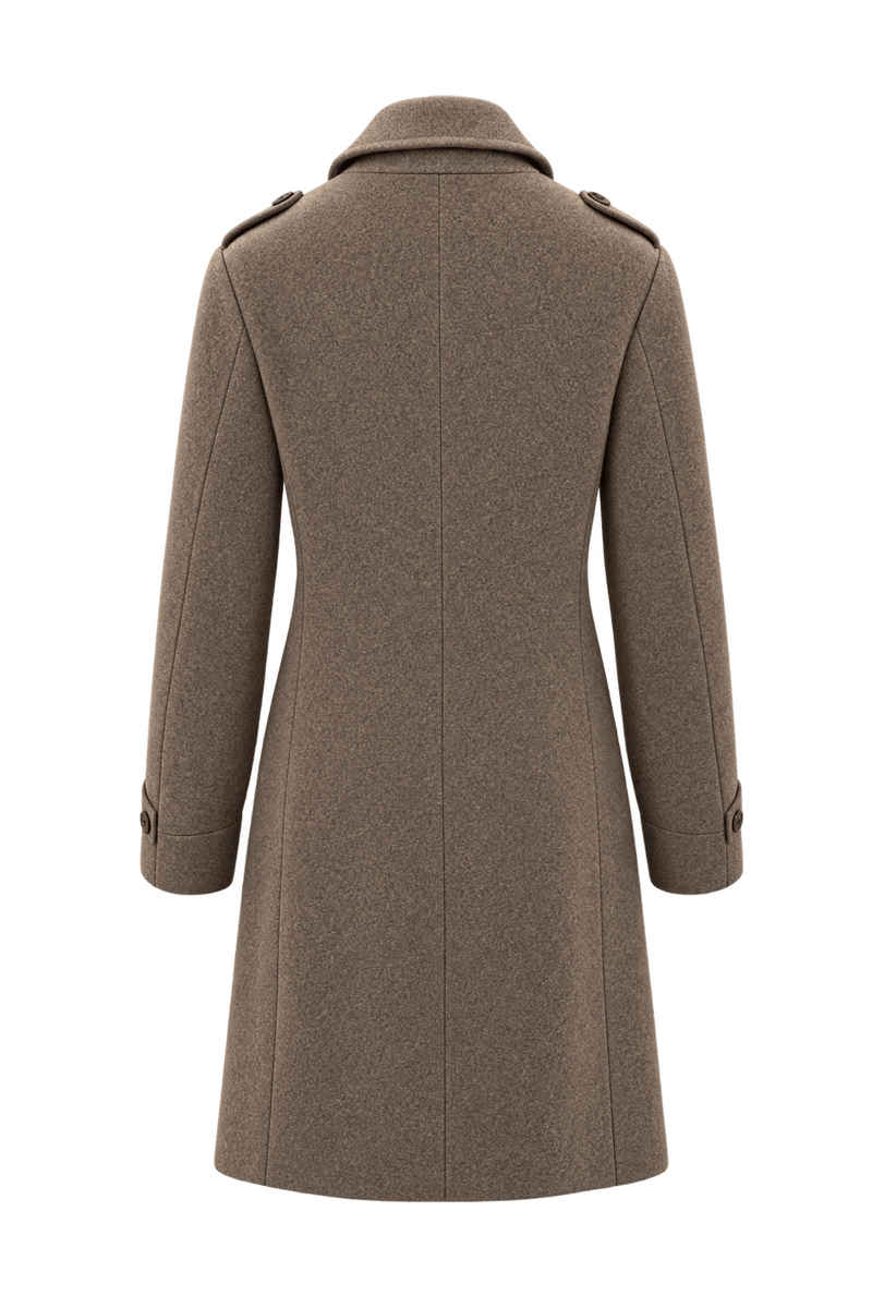 1930s Taupe Brown Wool Coat - Back View