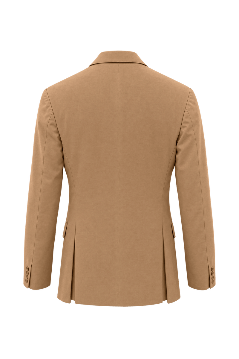 1990s Warm Camel Tan Cotton Blazer - Back View