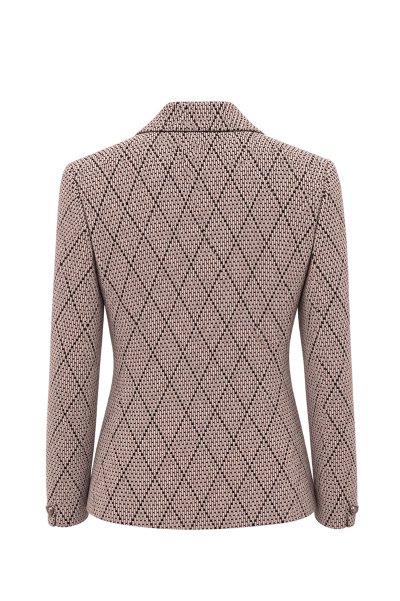 1980s Cream Woven Blazer - Back View