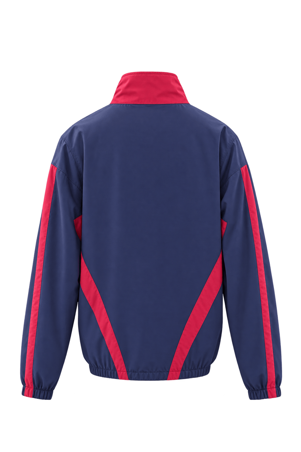 1980s Slate Navy Blue Synthetic Jacket - Back View