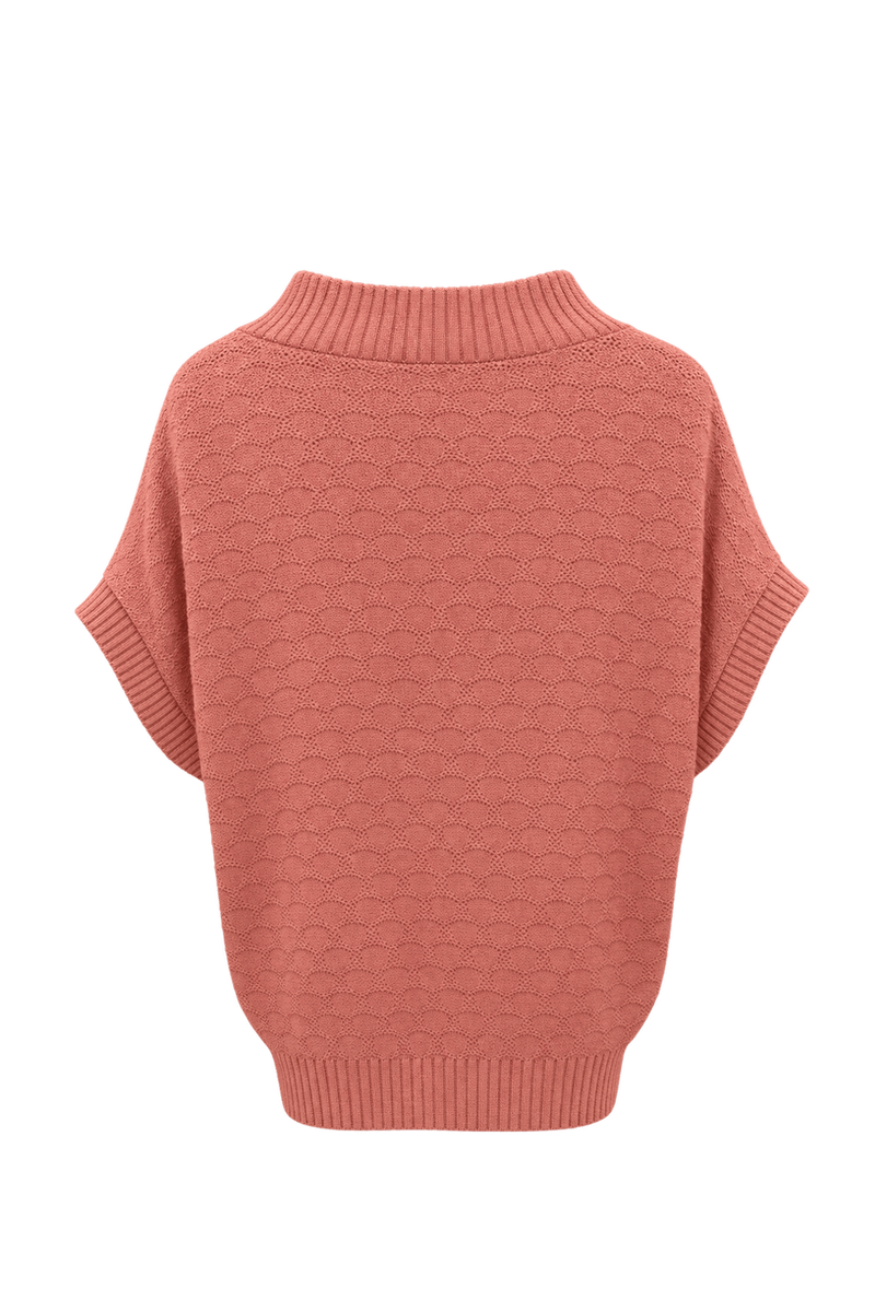 1980s Dusty Peach Pink Unidentified Knit Sweater - Back View