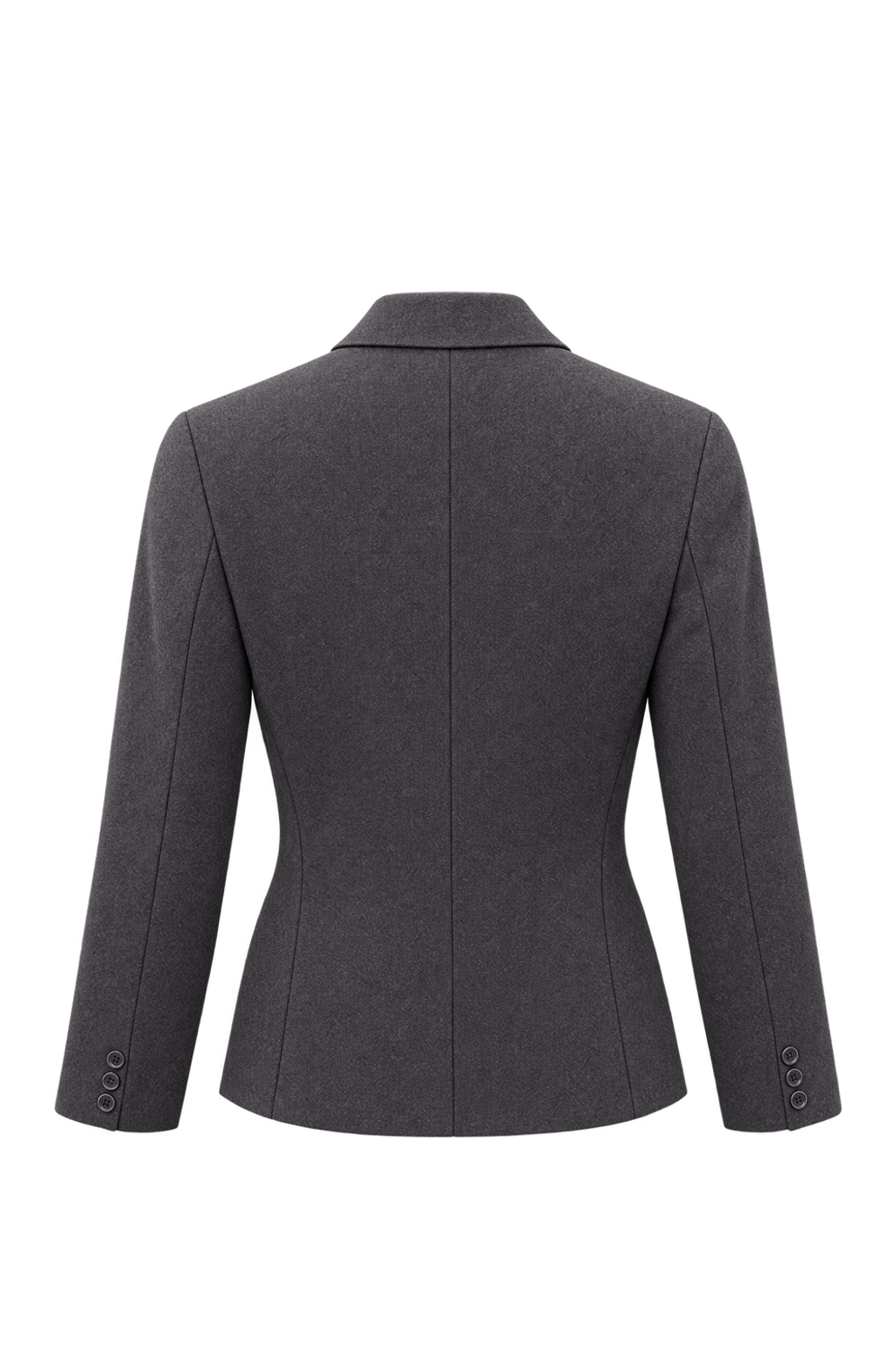 1980s Charcoal Grey Wool Blazer - Back View