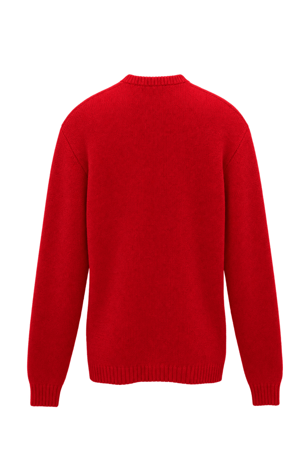 1960s Bright Red Wool-like Knit Cardigan - Back View
