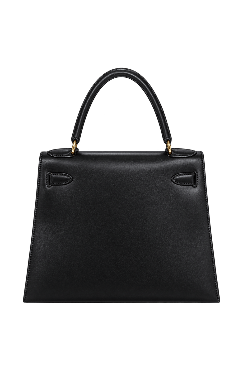 1970s Black Leather Handbag - Back View