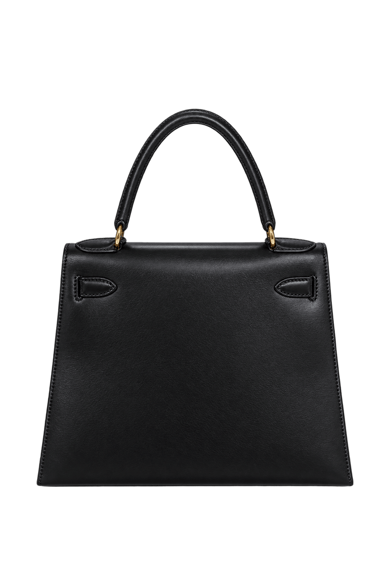 1970s Black Leather Handbag - Back View