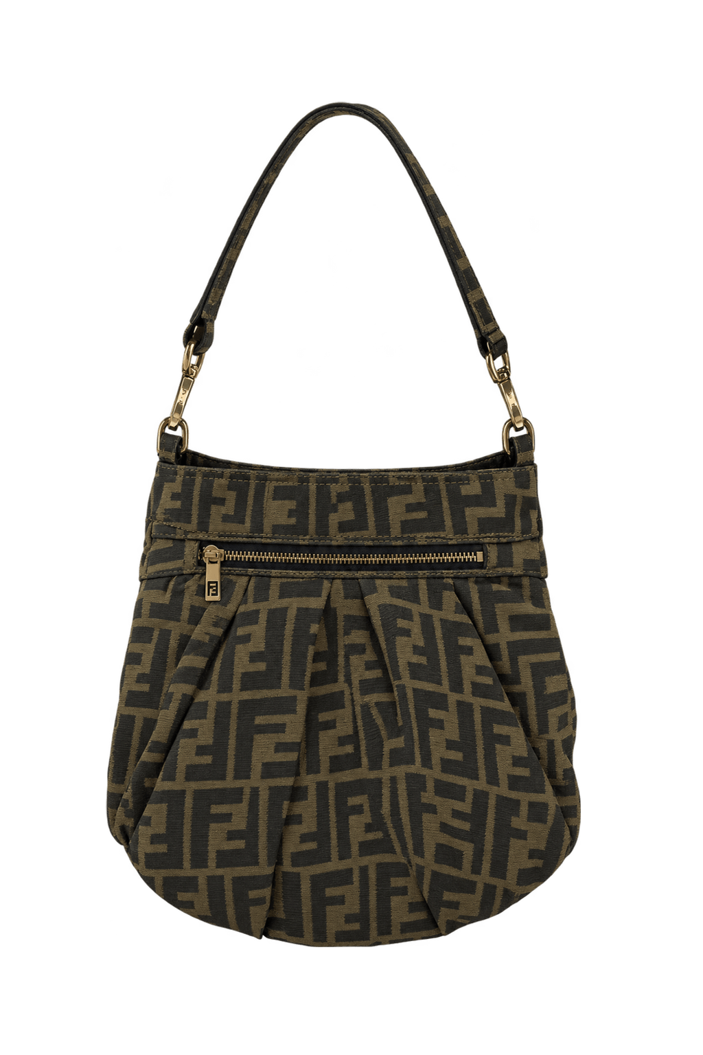 1990s Dark Brown Woven Jacquard Handbag - Back View