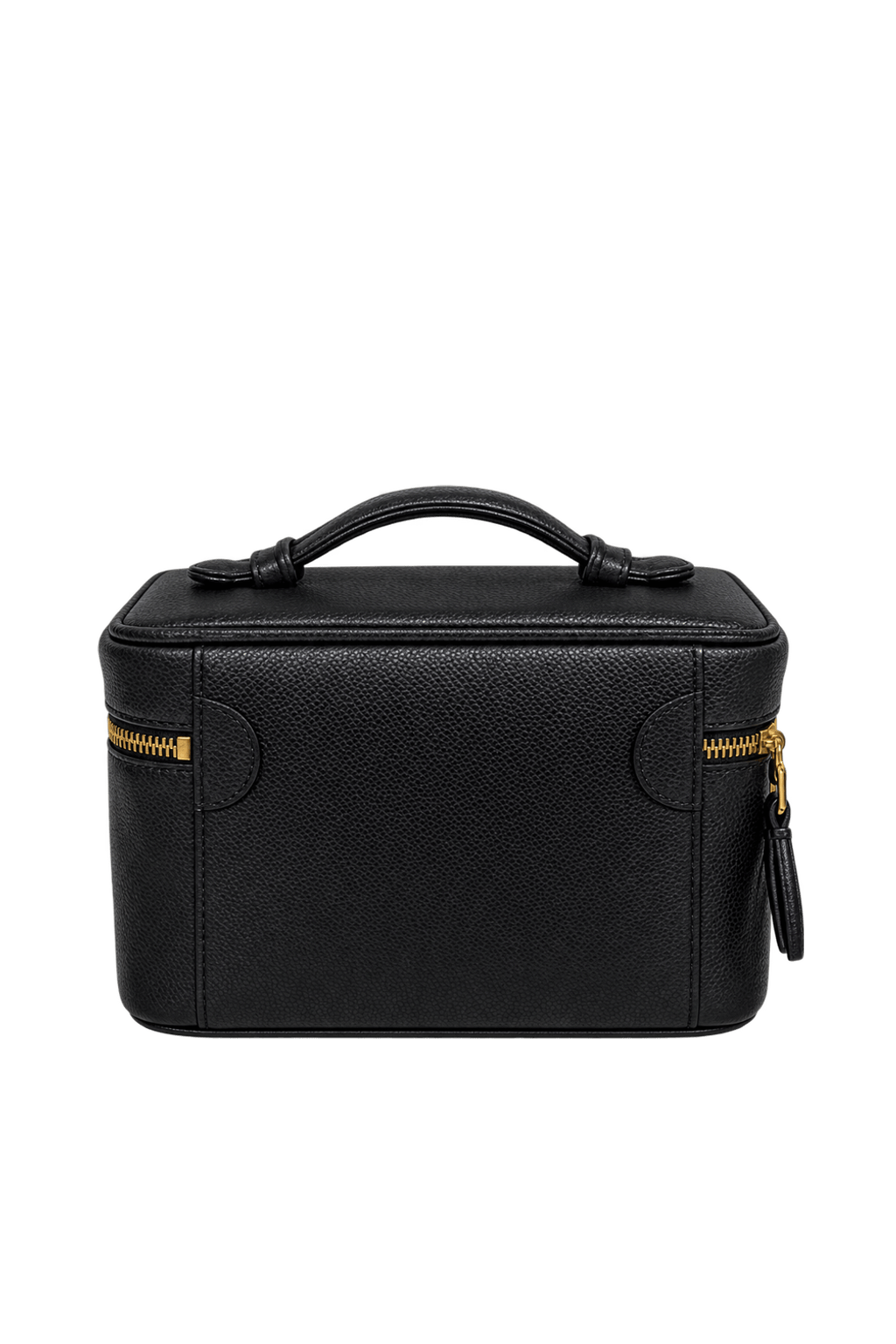 1990s Black Leather Vanity Case - Back View