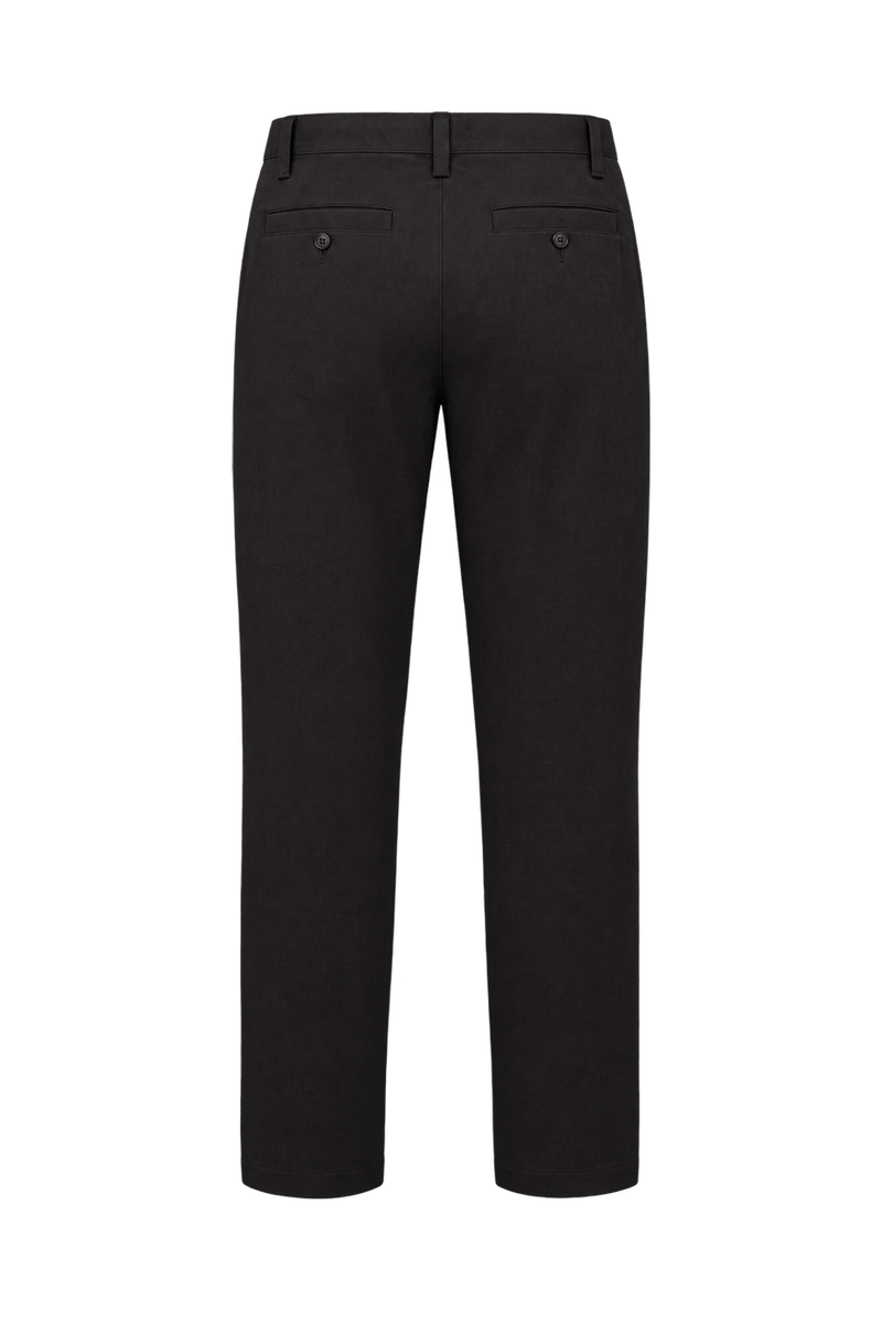1990s Dark Chocolate Brown Cotton-Blend Trousers - Back View