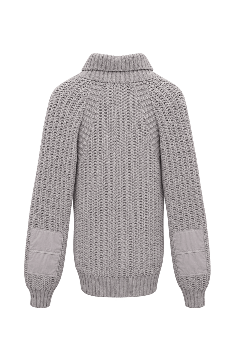 1980s Light Heather Grey Knit Sweater - Back View