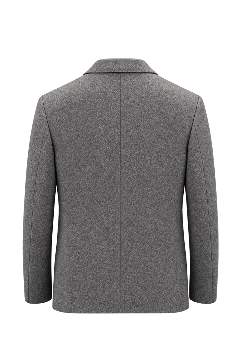 1980s Medium Heather Gray Wool Blazer - Back View
