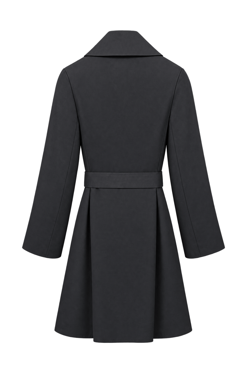 1990s Black Cotton-blend Trench Coat - Back View