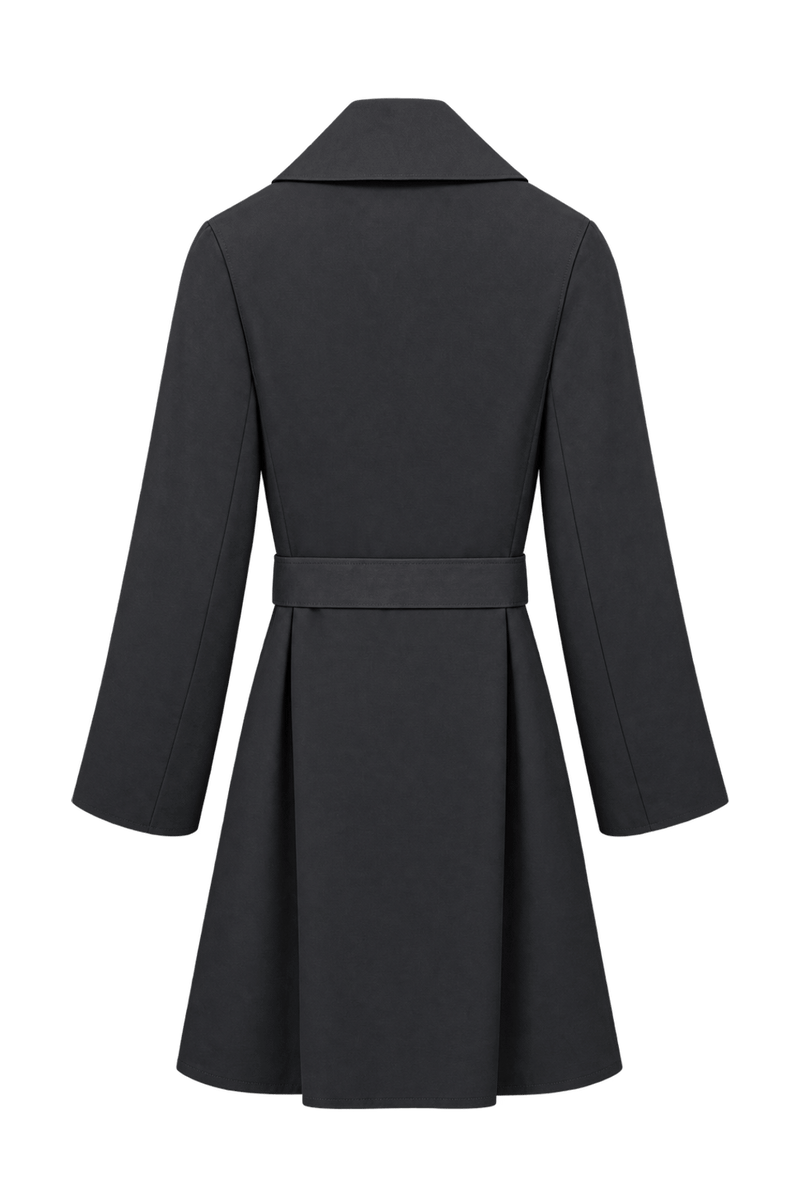 1990s Black Cotton-blend Trench Coat - Back View