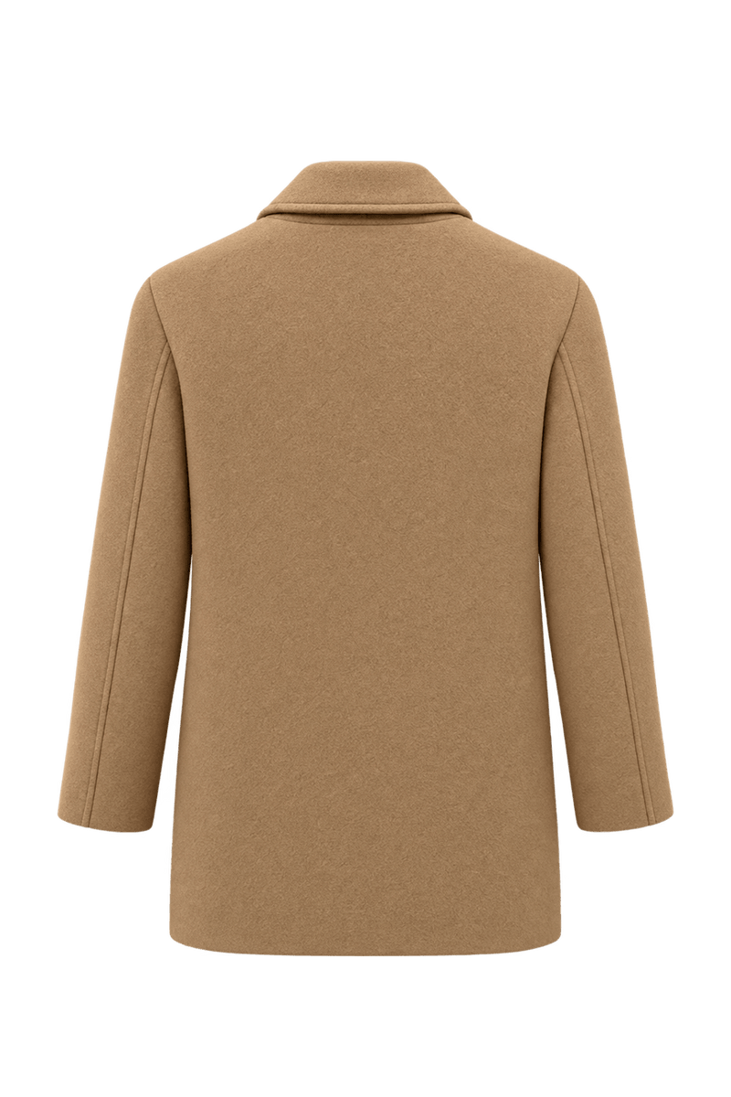 1990s Camel Tan Wool Coat - Back View