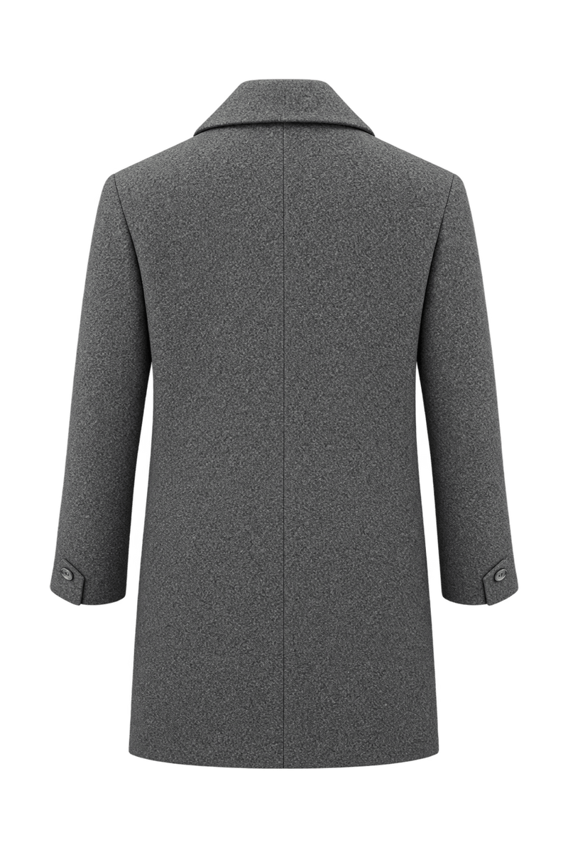 1980s Charcoal Grey Wool Coat - Back View