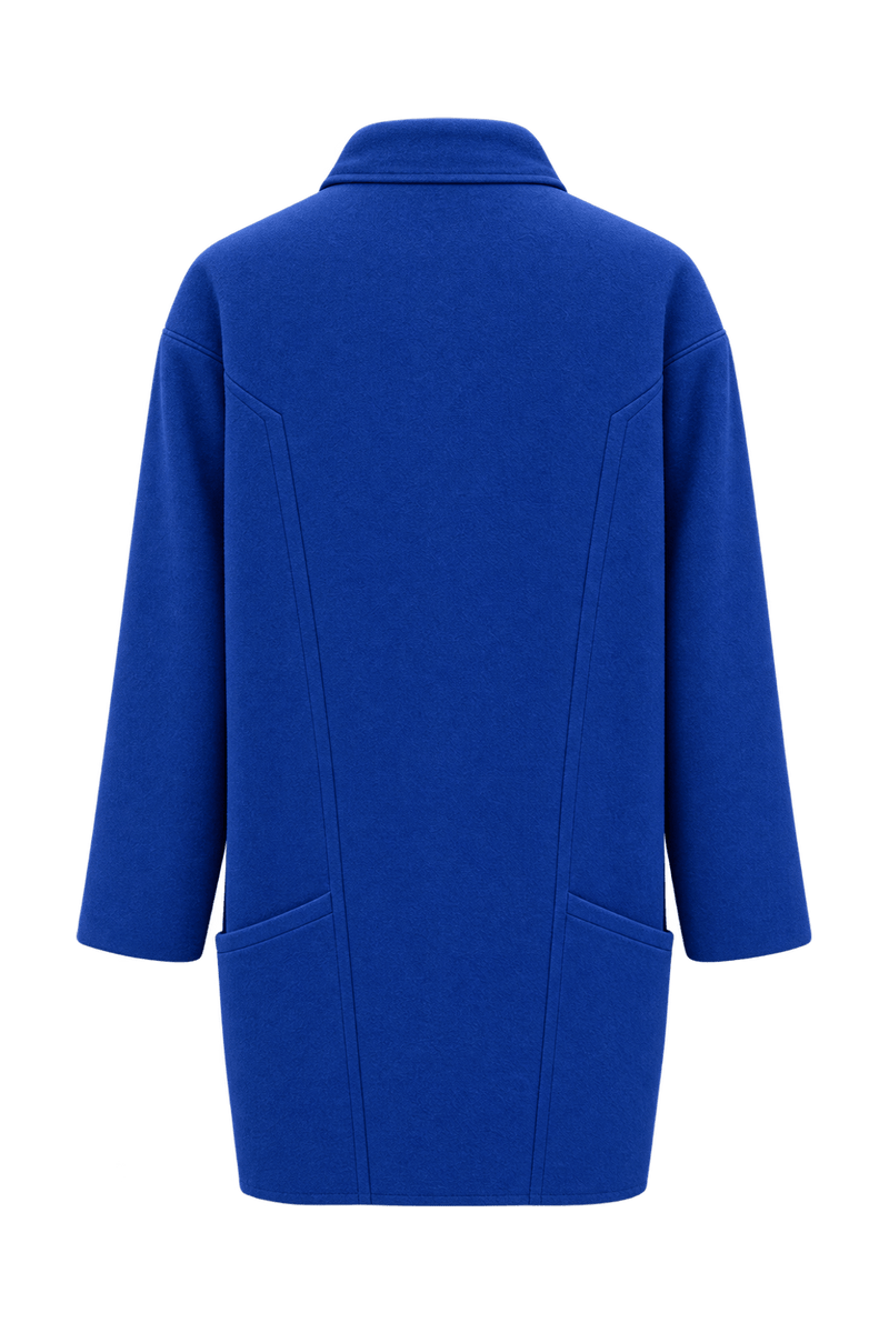 1990s Cobalt Blue Wool Coat - Back View