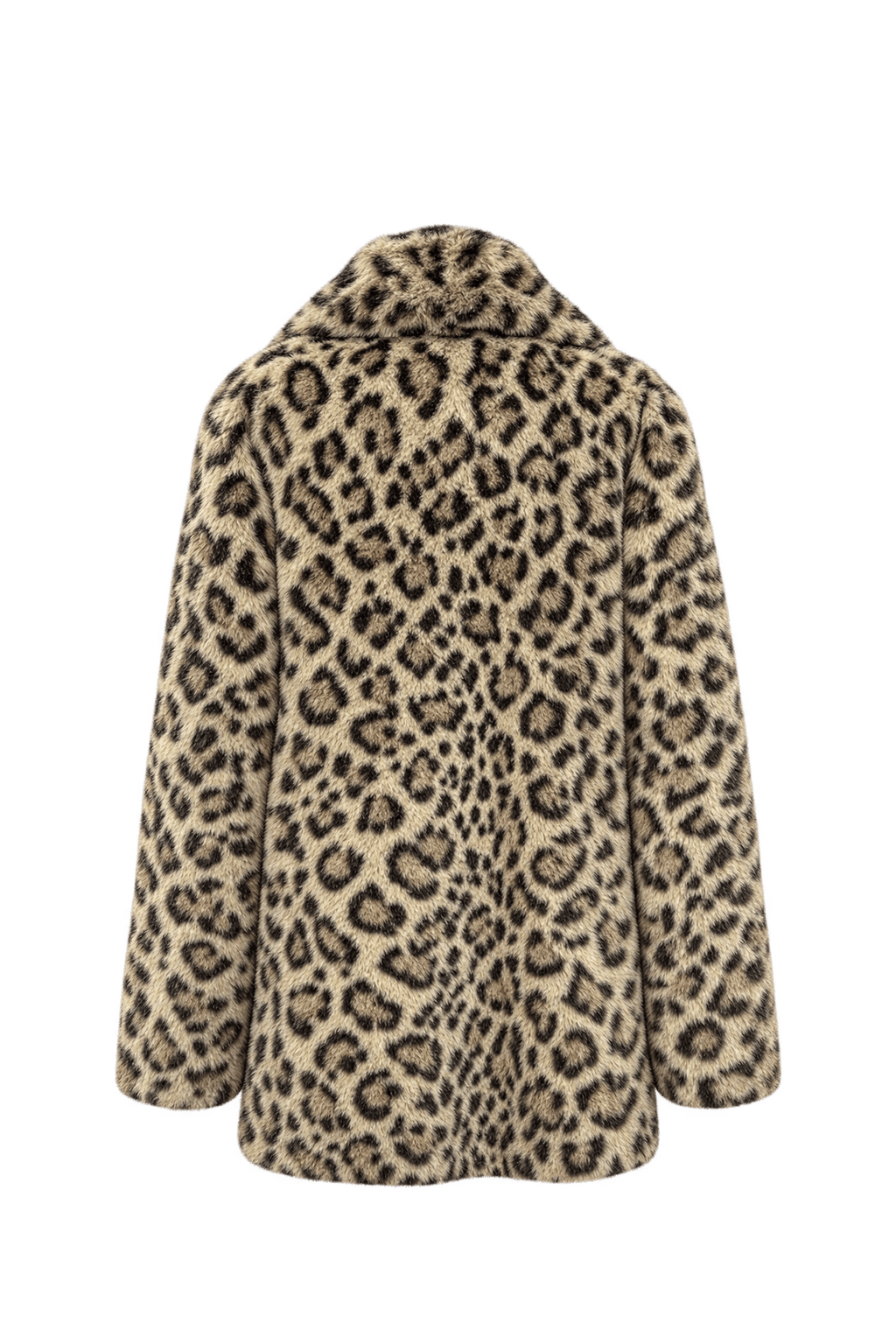 1980s Tan Beige Faux Fur Fur Coat - Back View