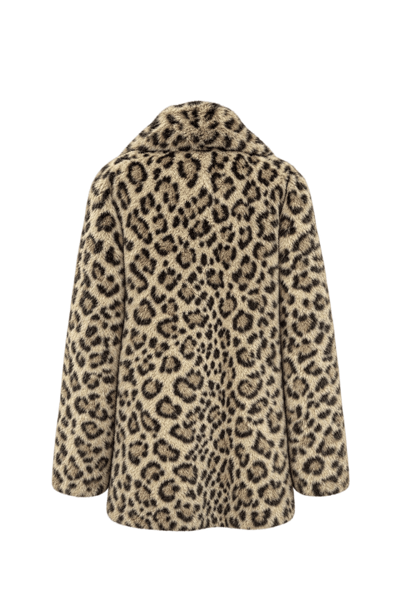 1980s Tan Beige Faux Fur Fur Coat - Back View