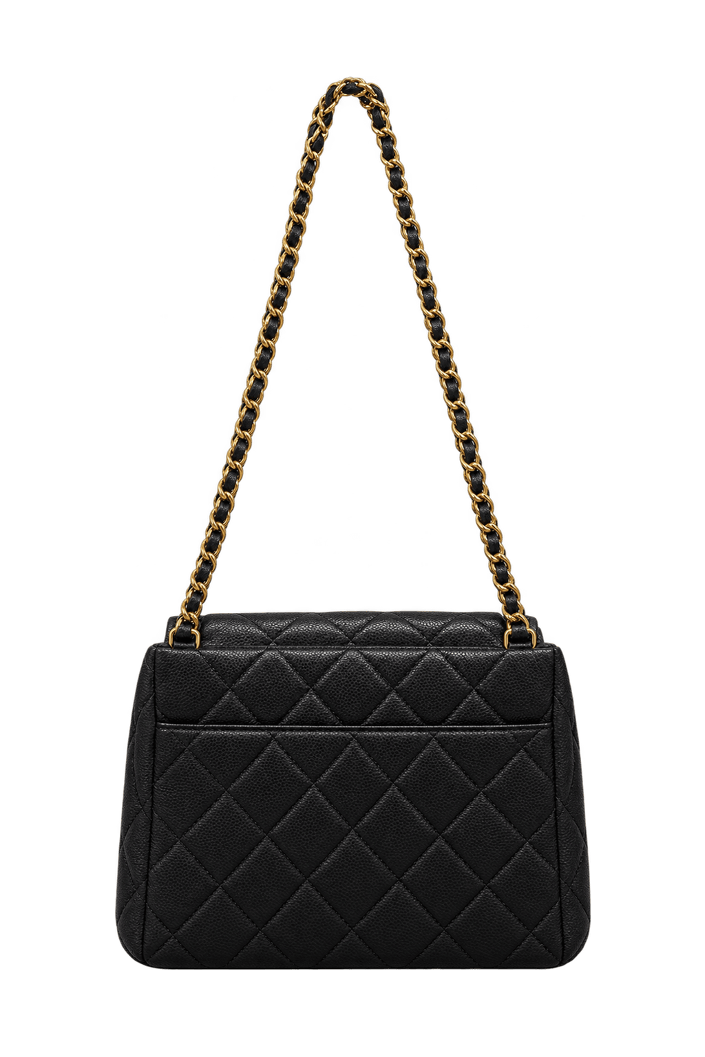 1990s Black Leather Shoulder Bag - Back View