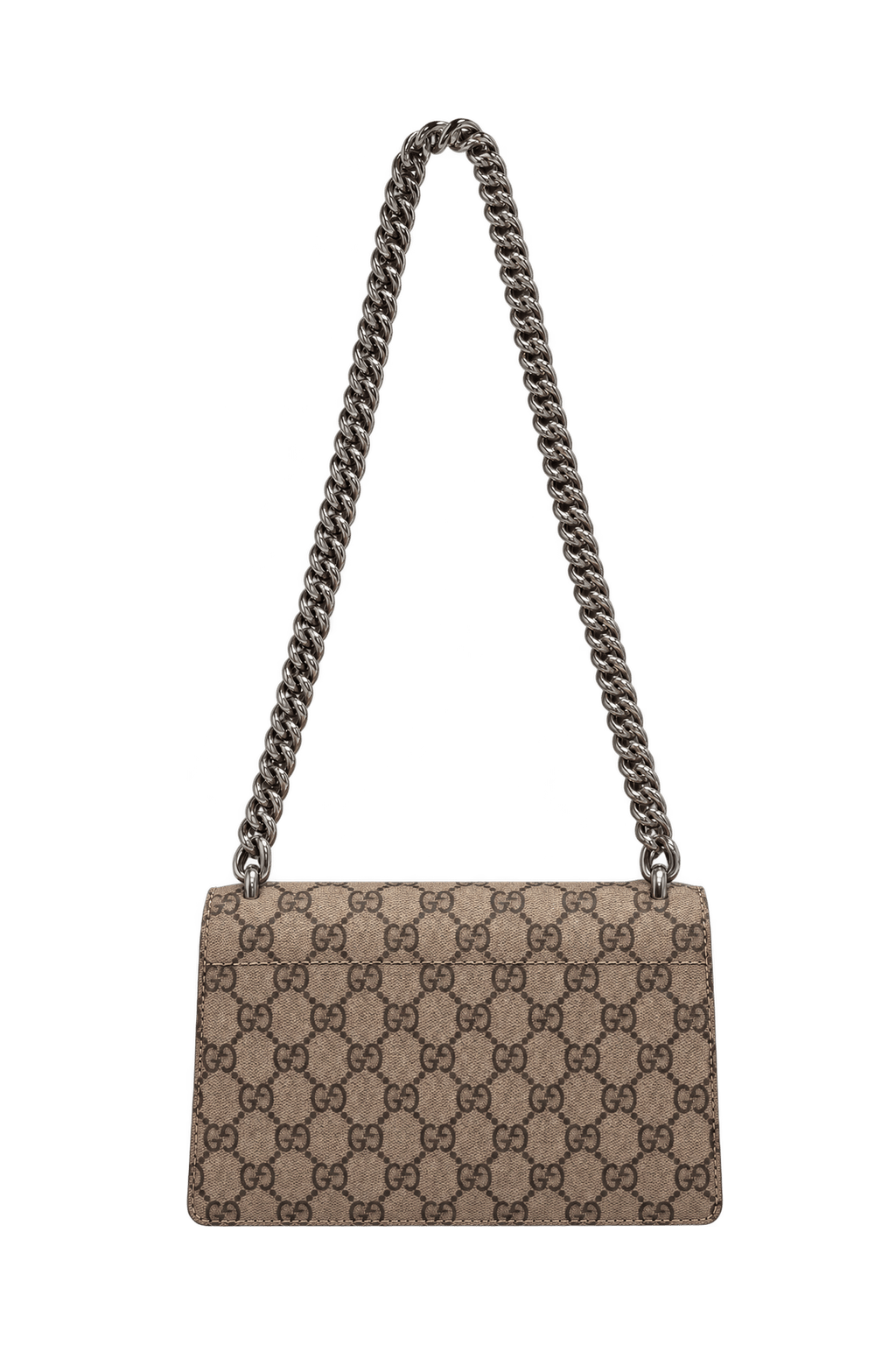 1990s Beige Coated Canvas Shoulder Bag - Back View