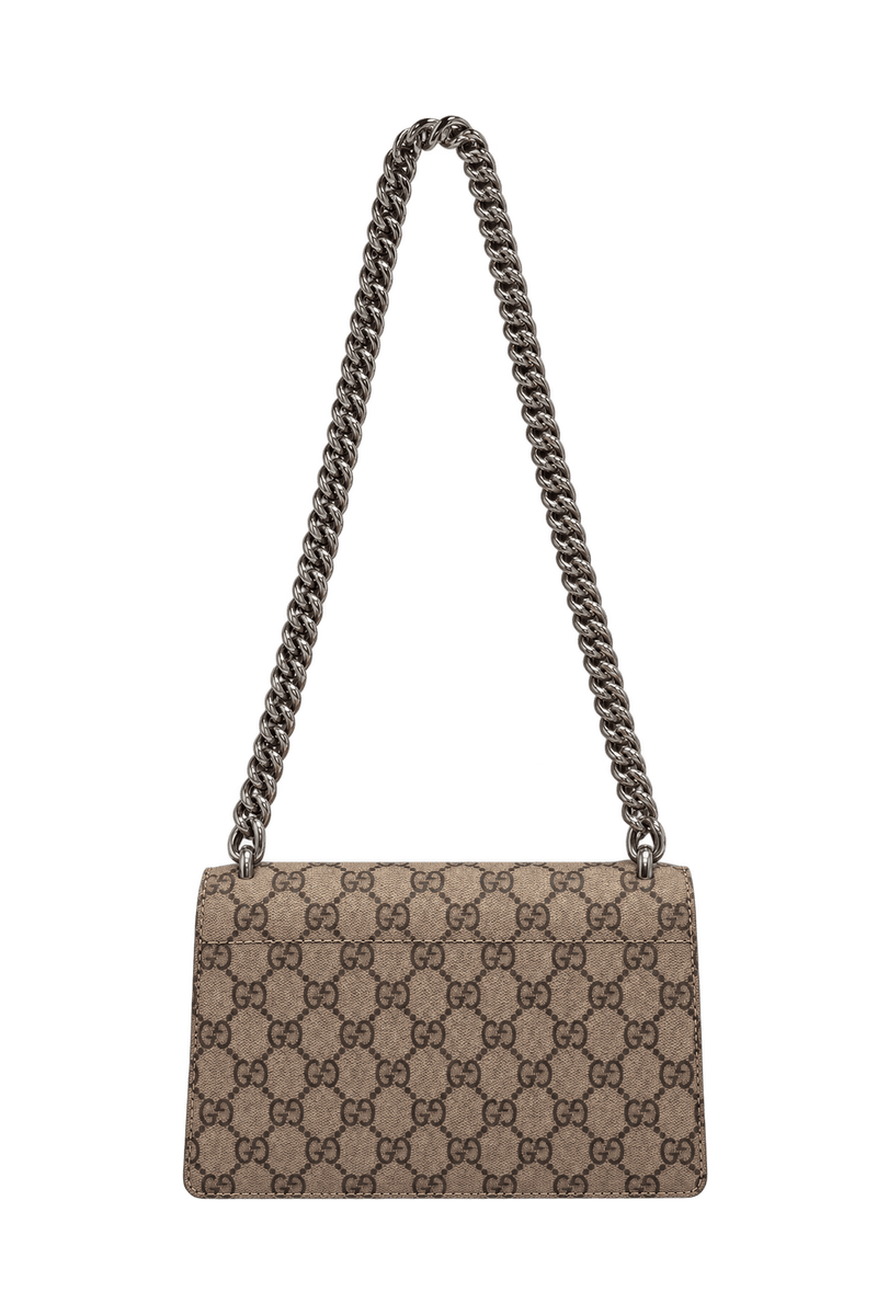 1990s Beige Coated Canvas Shoulder Bag - Back View