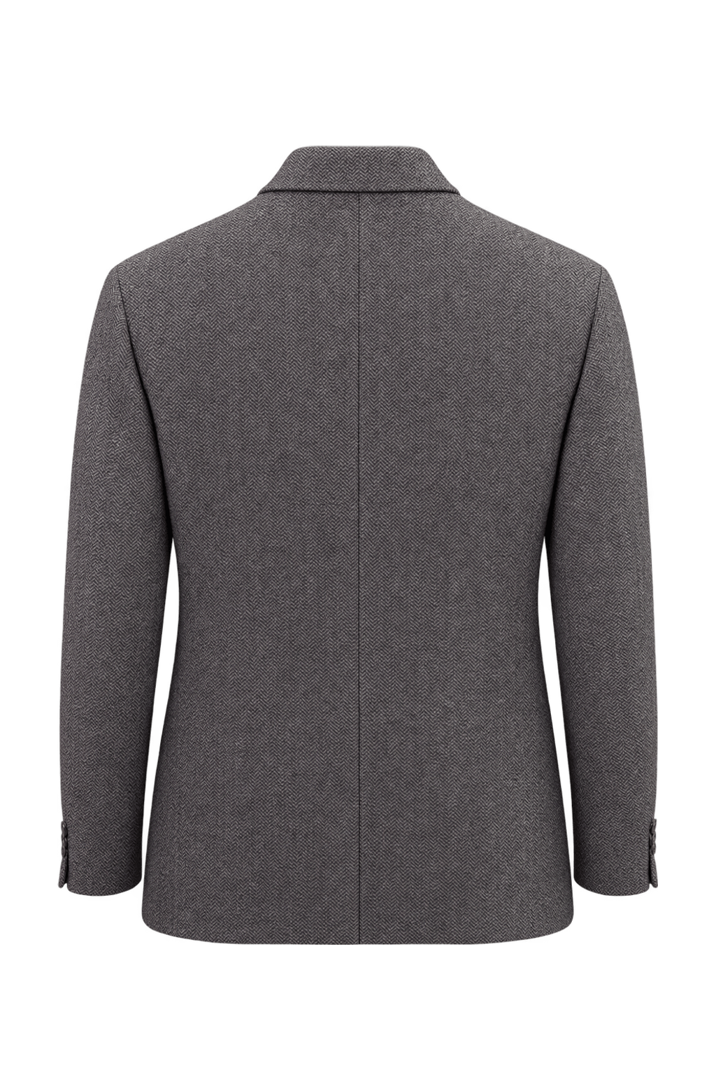 1990s Charcoal Grey Wool Blazer - Back View