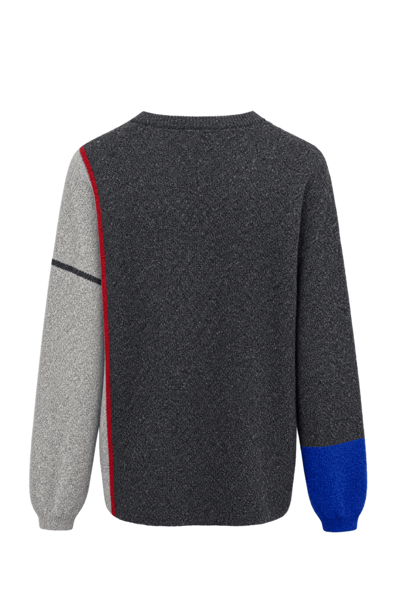 1980s Charcoal Gray Knit Sweater - Back View